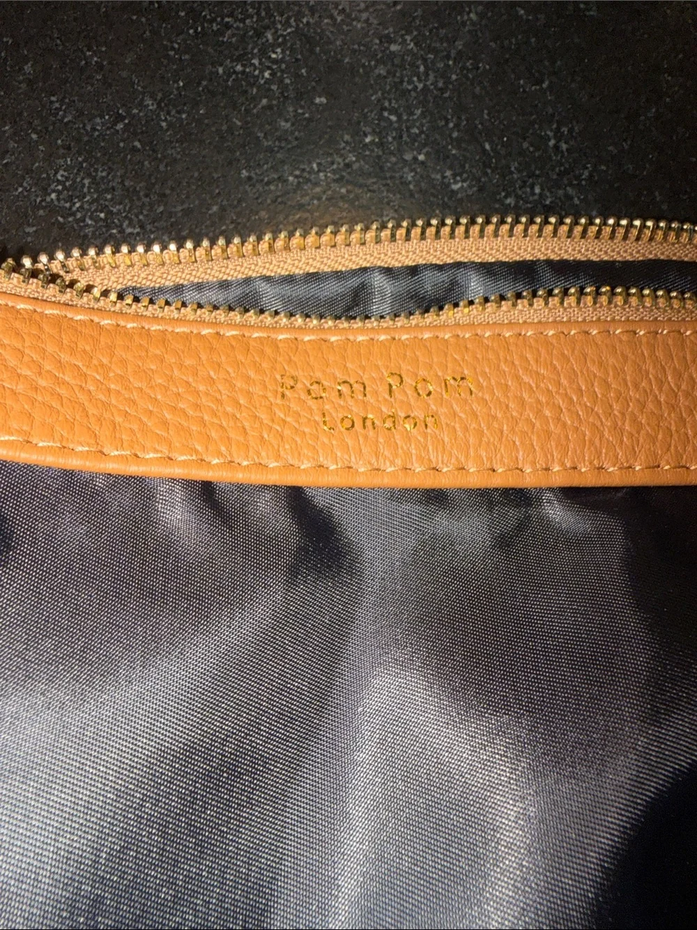 Pom Pom London Camden Pebbled Leather Tote Bag in Maple